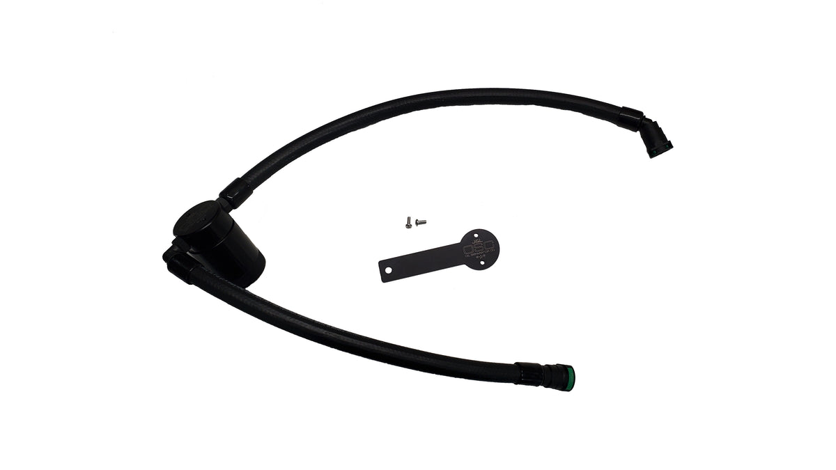 J&L 19-23 Chevy Silverado/GMC Sierra 1500 2.7L Passenger Side Oil Separator 3.0 - Black Anodized - 3093P-B