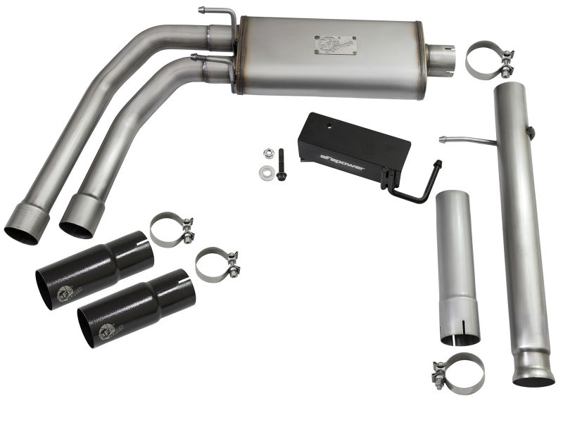 aFe Rebel Series CB 3in Middle Side Exit SS Exht w/ Black Tips 09-16 Chevy Silverado/GMC Sierra 1500 - 49-44062-B