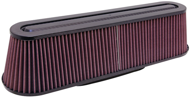 K&amp;N Filter Universal Air Filter Carbon Fiber Top/Base Oval FLG. (8-3/4 x 3-1/4) 4-5/8H - RP-5161