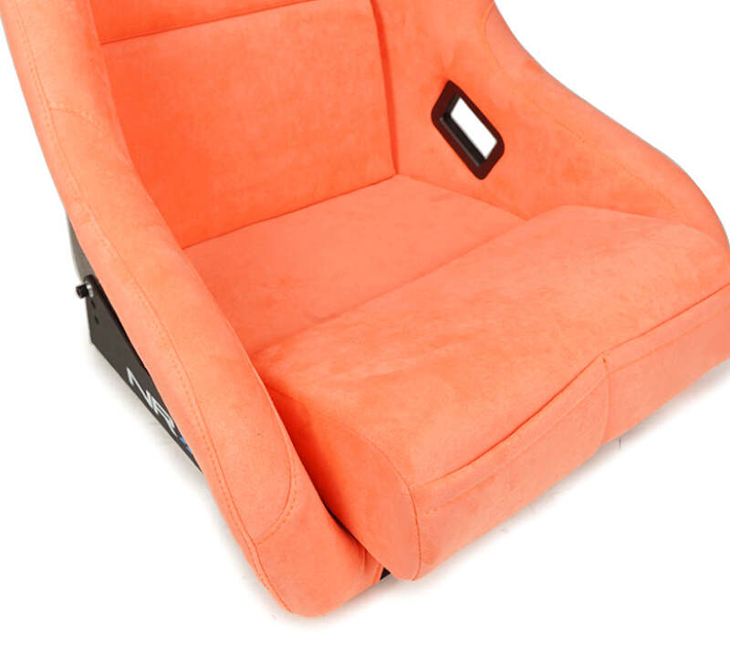 NRG FRP Bucket Seat ULTRA Edition W/ Grey Pearlized Back / Peach Microfiber Material - Large - FRP-302PH-ULTRA - close-up view