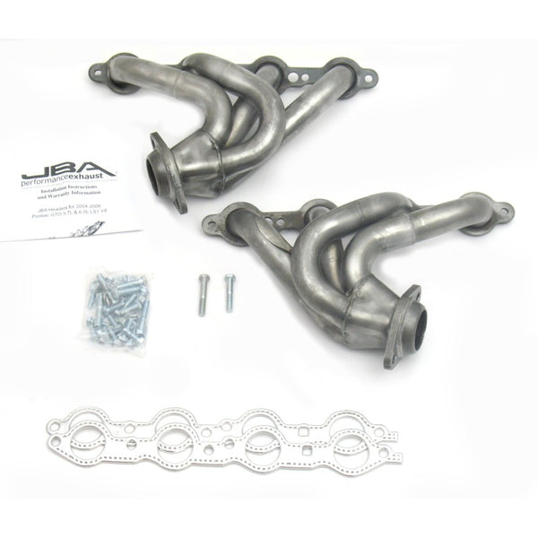 JBA 04-06 Pontiac GTO 5.7/6.0L LS 1-5/8in Primary Raw 409SS Cat4Ward Header - 1809S for 2004-2006 Pontiac GTO - front view