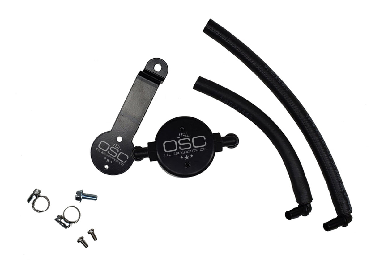 J&L 16-23 Toyota Tacoma 3.5L Driver Side Oil Separator 3.0 - Black Anodized - 3104D-B