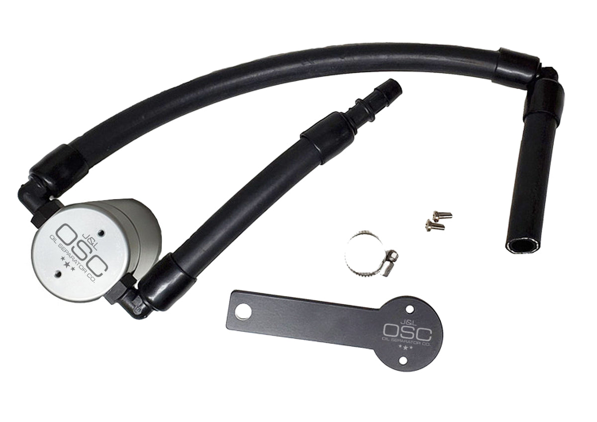 J&L 18-22 Kia Stinger GT 3.3TT Passenger Side Oil Separator 3.0 - Clear Anodized - 3106P-C