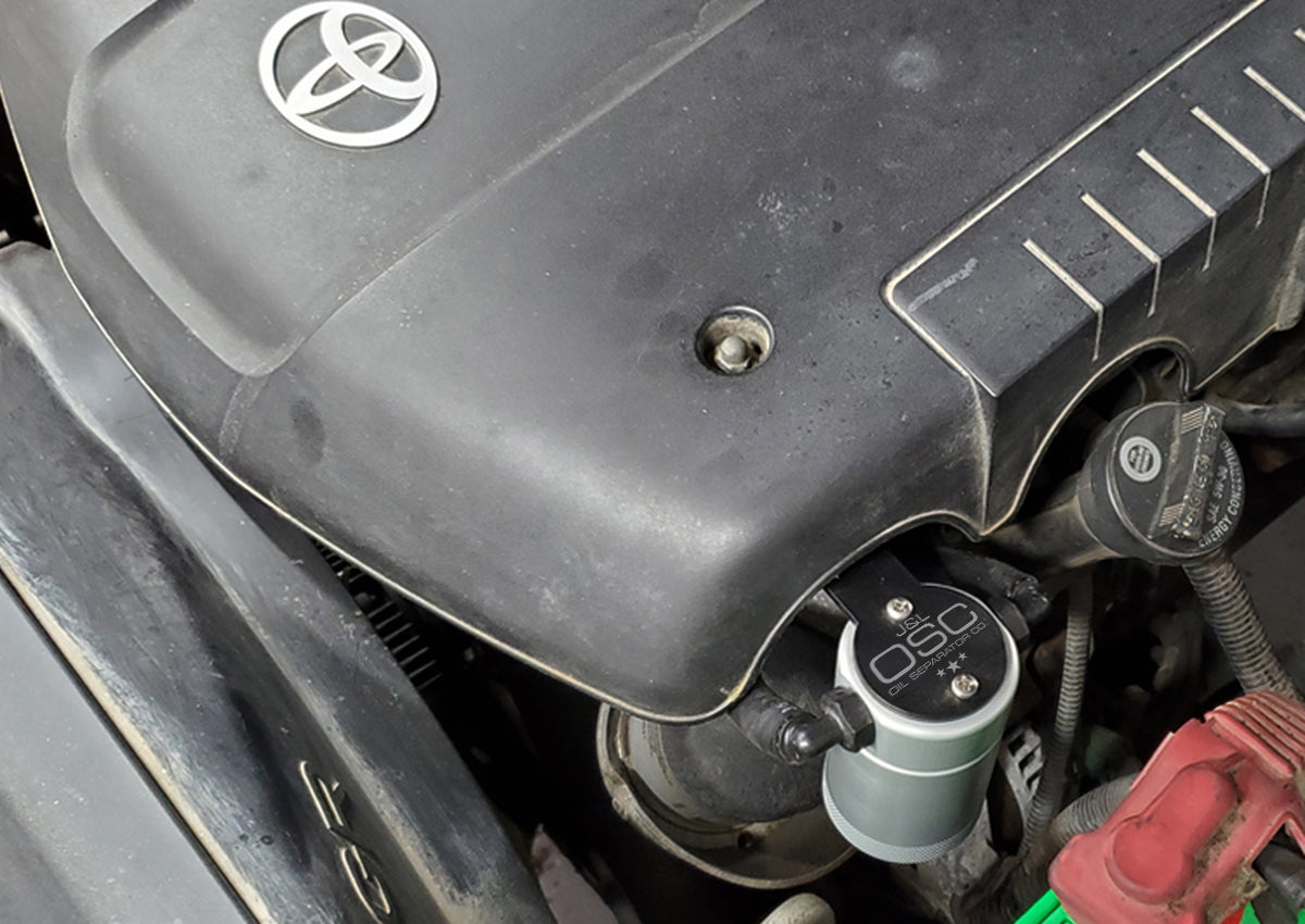 J&L 05-24 Toyota 4Runner 4.0L Driver Side Oil Separator 3.0 - Clear Anodized - 3107D-C