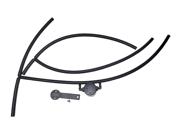 J&L 16-24 Nissan Titan 5.6L Passenger Side Oil Separator 3.0 - Black Anodized - 3108P-B