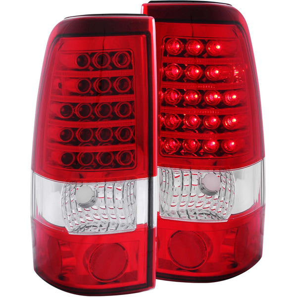 ANZO 1999-2007 Chevrolet Silverado 1500 LED Taillights Red/Clear - 311010 for 1999-2007 Chevrolet Silverado 1500 - front view