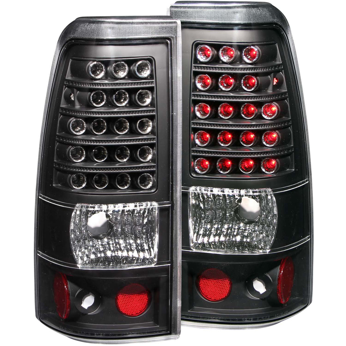 ANZO 1999-2007 Chevrolet Silverado 1500 LED Taillights Black - 311012 for 1999-2007 Chevrolet Silverado 1500 - front view