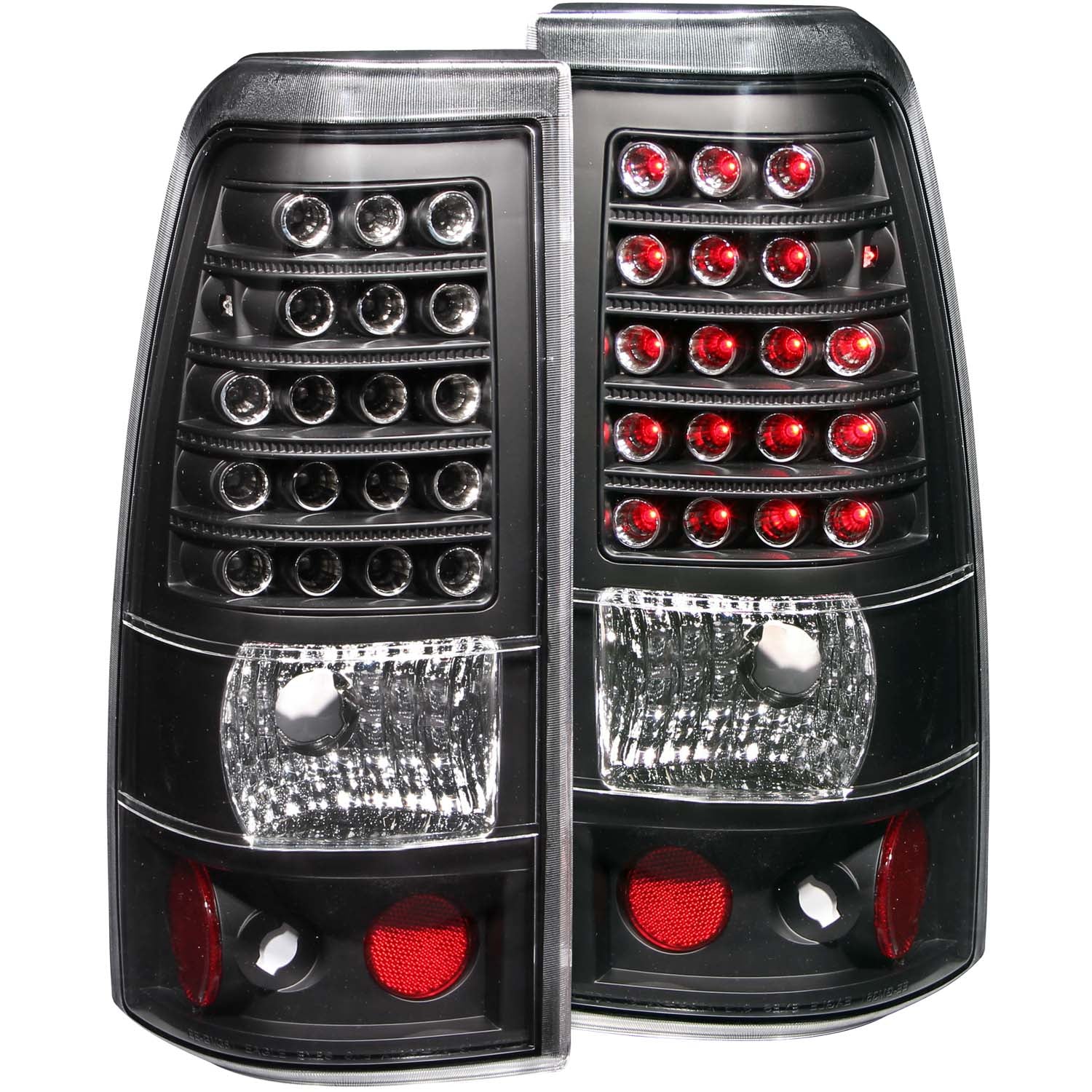 ANZO 1999-2007 Chevrolet Silverado 1500 LED Taillights Black - 311012 for 1999-2007 Chevrolet Silverado 1500 - front view