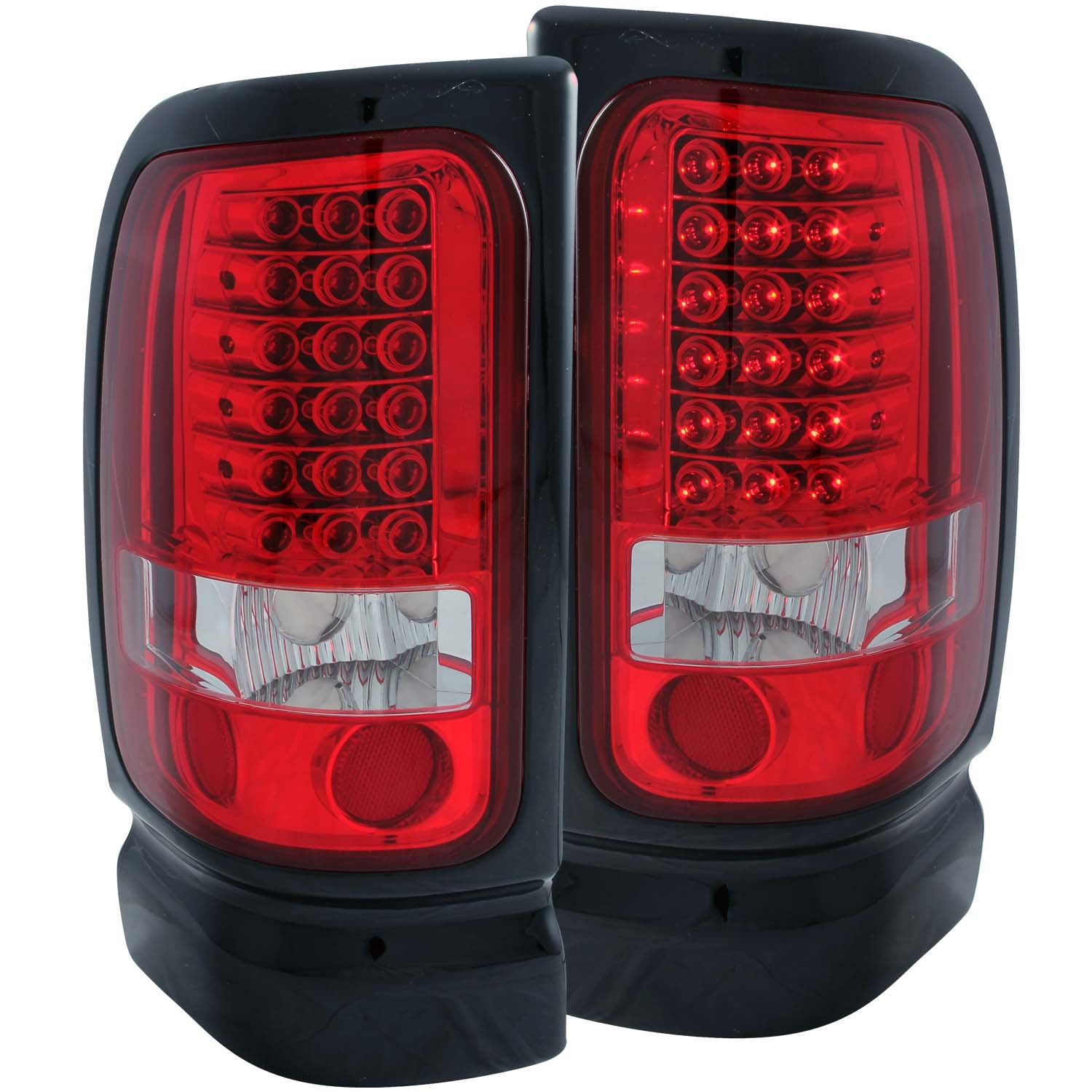 ANZO 1994-2001 Dodge Ram LED Taillights Red/Clear - 311052 for 1994-2002 Dodge Ram 2500 - front view