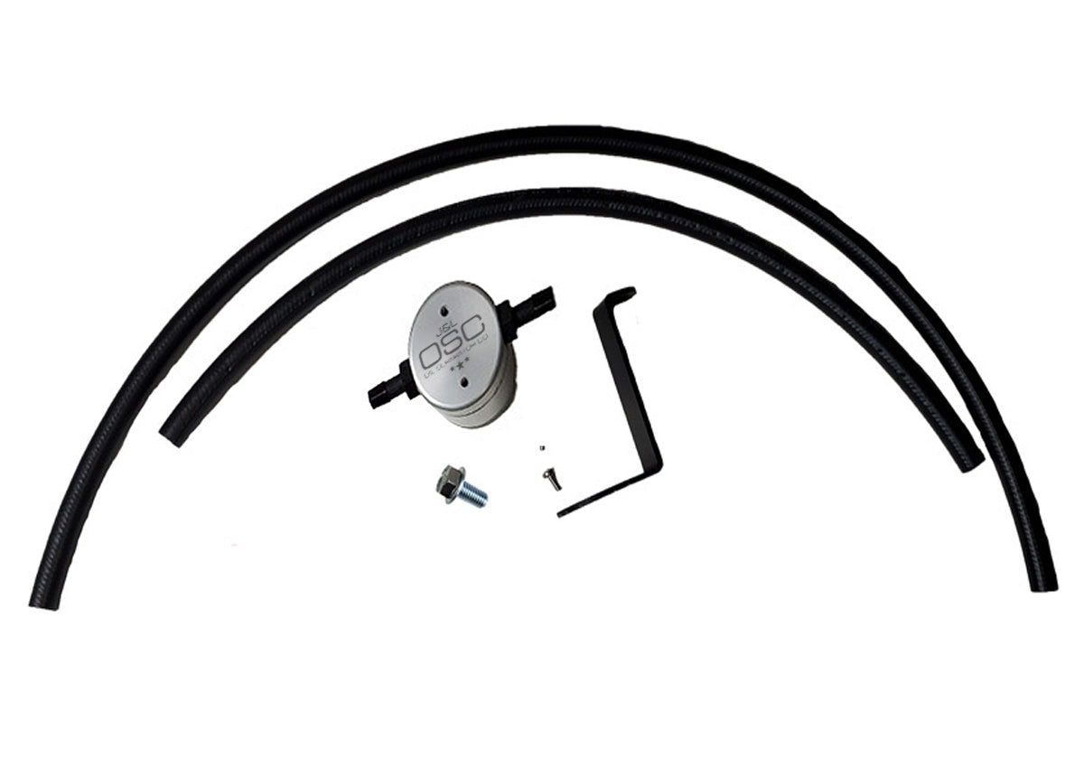 J&L 16-24 Infiniti Q50/Q60 3.0T Oil Separator 3.0 Driver Side - Clear Anodized - 3110D-C