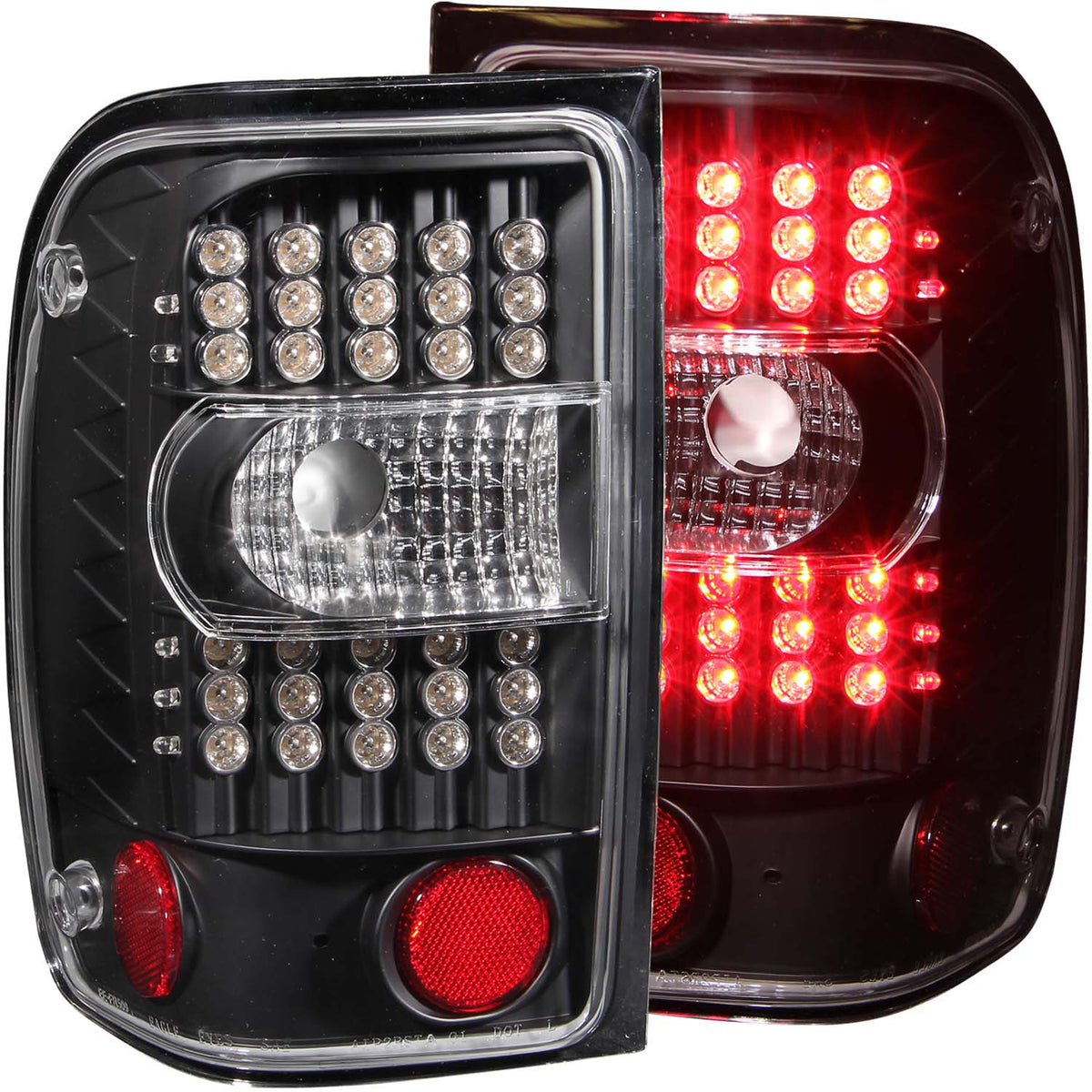 ANZO 2001-2011 Ford Ranger LED Taillights Black - 311107 for 2001-2011 Ford Ranger - front view