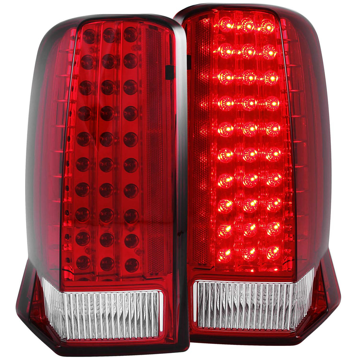 ANZO 2002-2006 Cadillac Escalade LED Taillights Red/Clear - 311120 for 2002-2006 Cadillac Escalade - front view