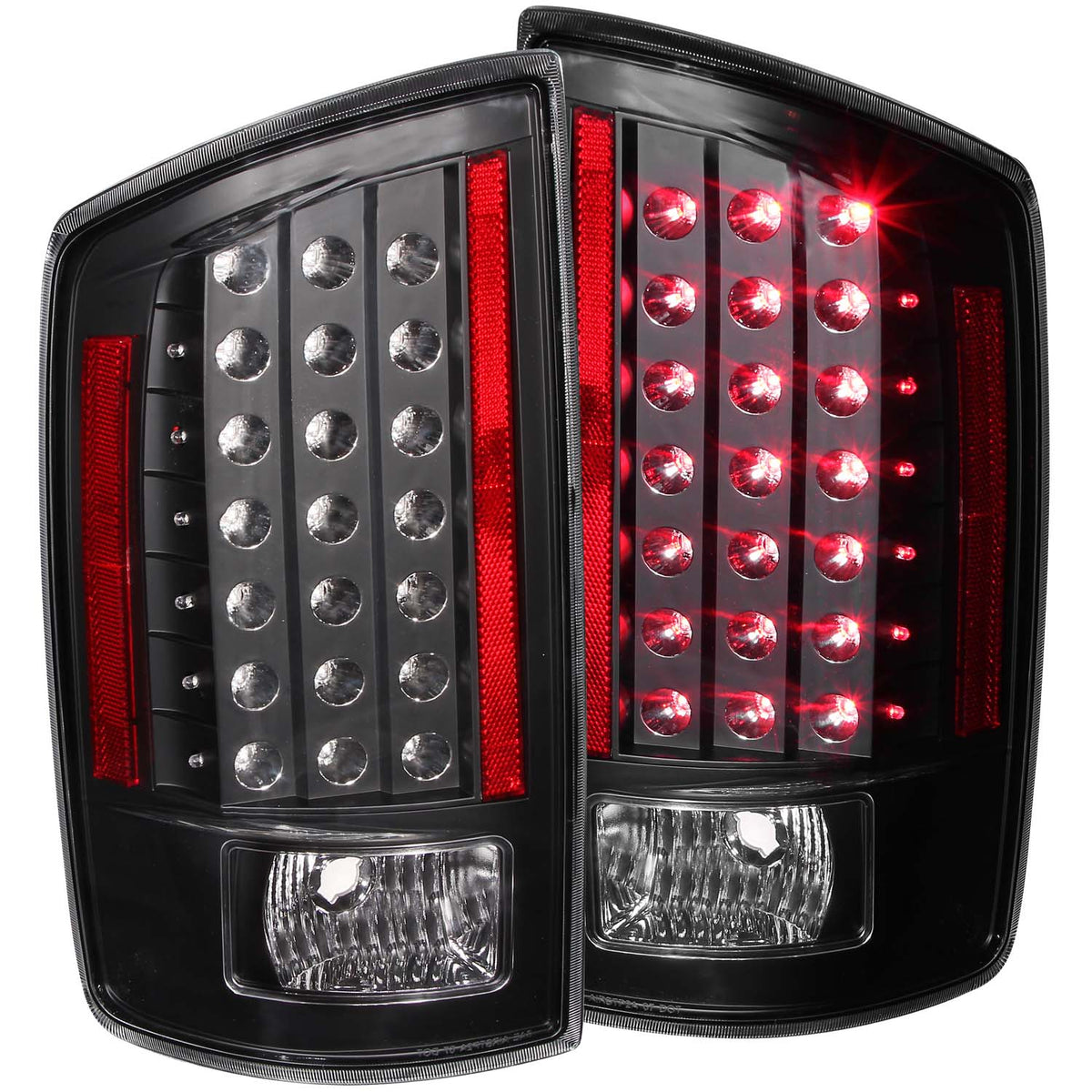ANZO 2006-2008 Dodge Ram 1500 LED Taillights Black - 311123 for 2006-2009 Dodge Ram 2500 - front view