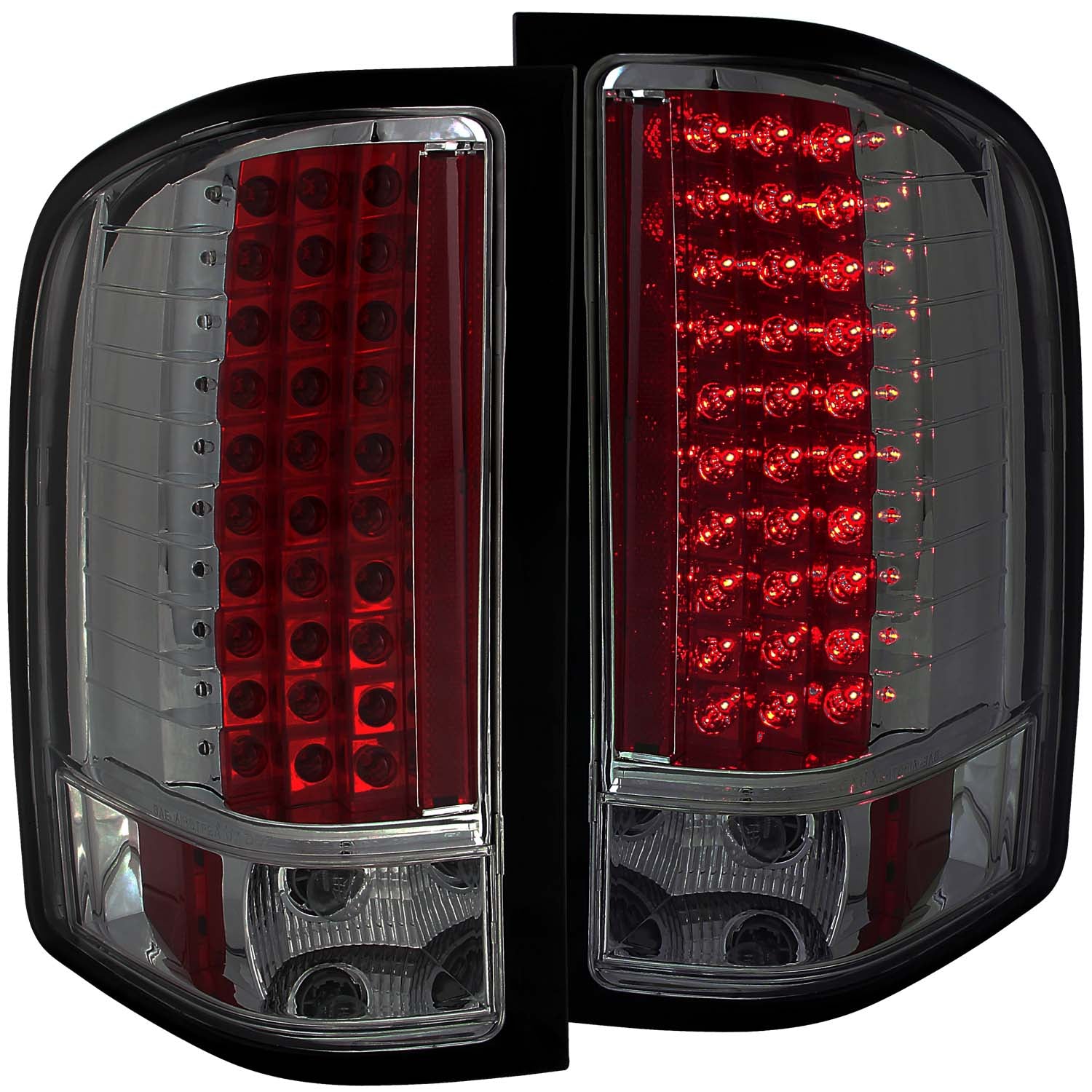 ANZO 2007-2013 Chevrolet Silverado 1500 LED Taillights Smoke - 311159 for 2007-2014 Chevrolet Silverado 2500 - front view