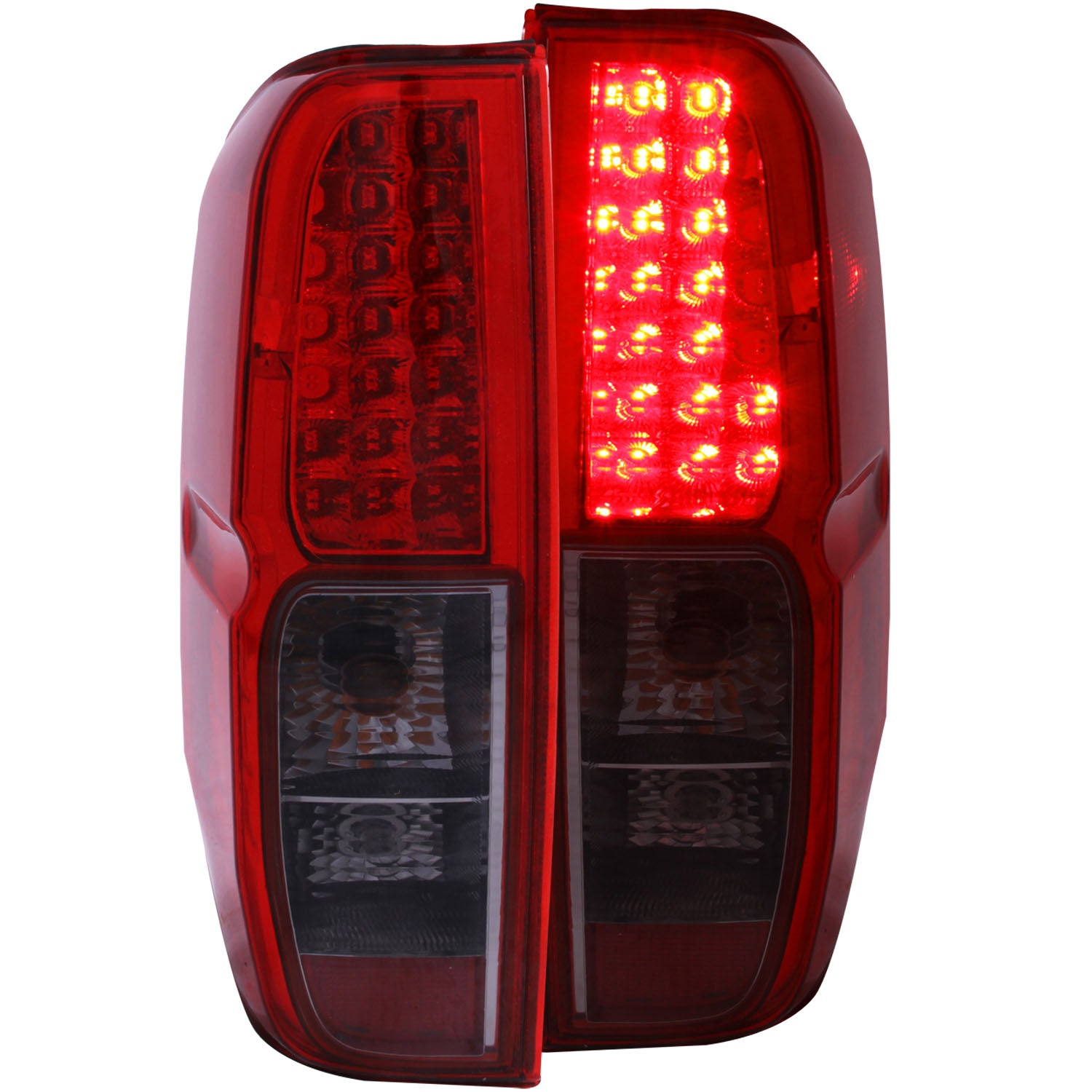 ANZO 2005-2008 Nissan Frontier LED Taillights Red/Smoke - 311174 for 2005-2021 Nissan Frontier - front view