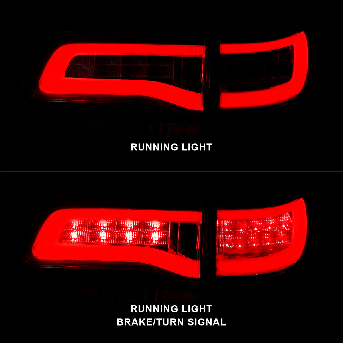 ANZO 2014-2016 Jeep Grand Cherokee LED Taillights Red/Clear - 311268 for 2014-2021 Jeep Grand Cherokee - front view