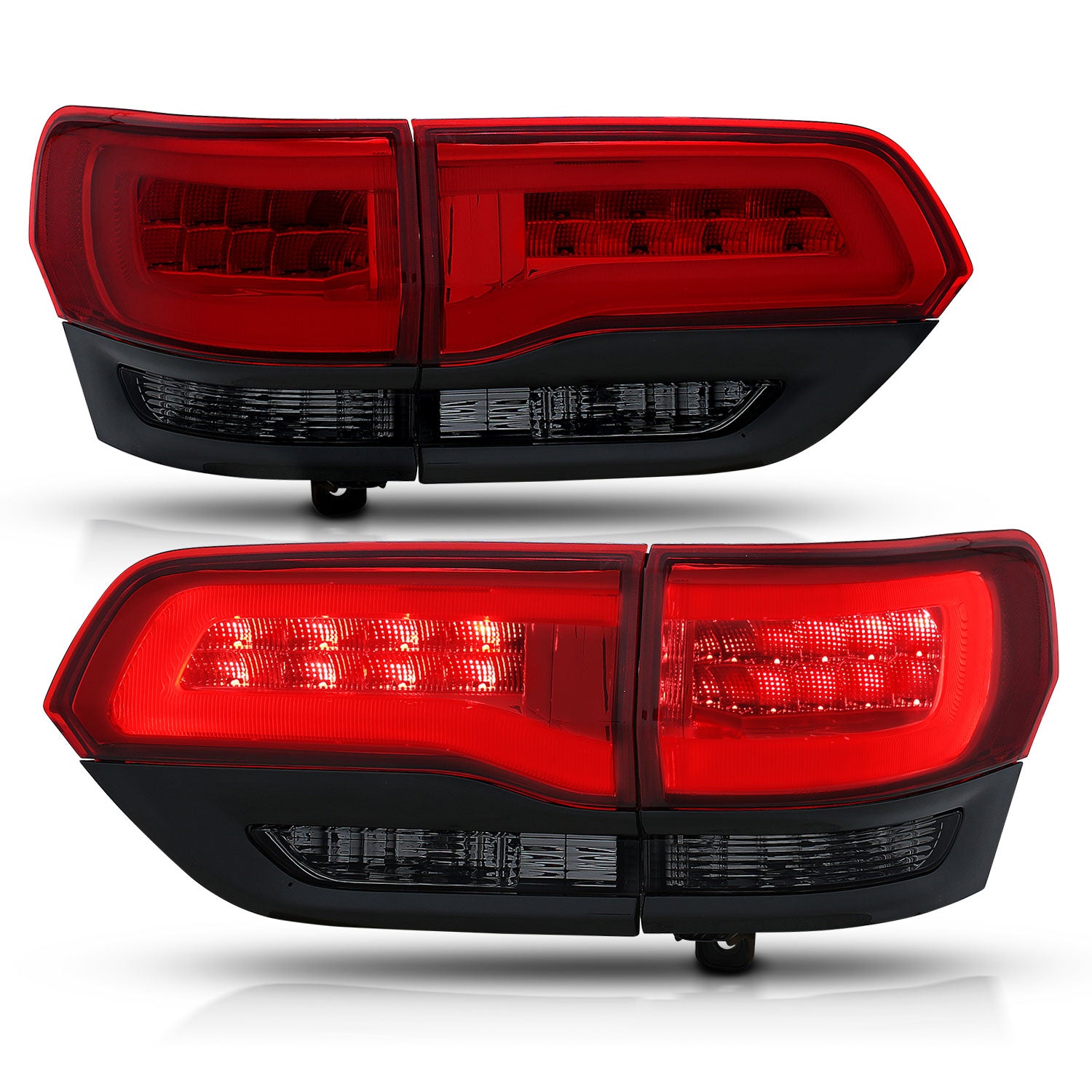 ANZO 2014-2016 Jeep Grand Cherokee LED Taillights Red/Smoke - 311269 for 2014-2021 Jeep Grand Cherokee - front view