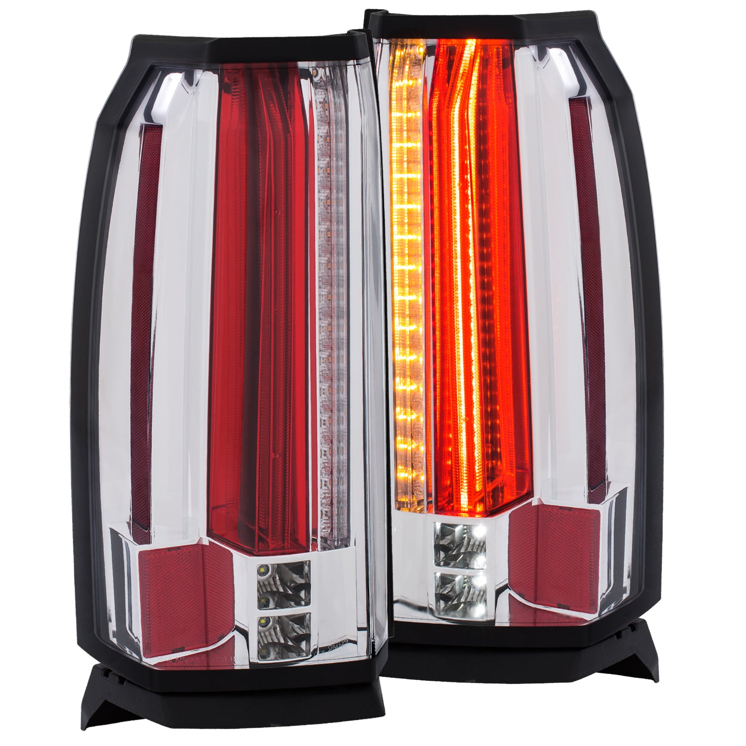 ANZO 2015-2017 GMC Yukon/Yukon XL LED Taillights Chrome - 311277 for 2015-2020 GMC Yukon - front view