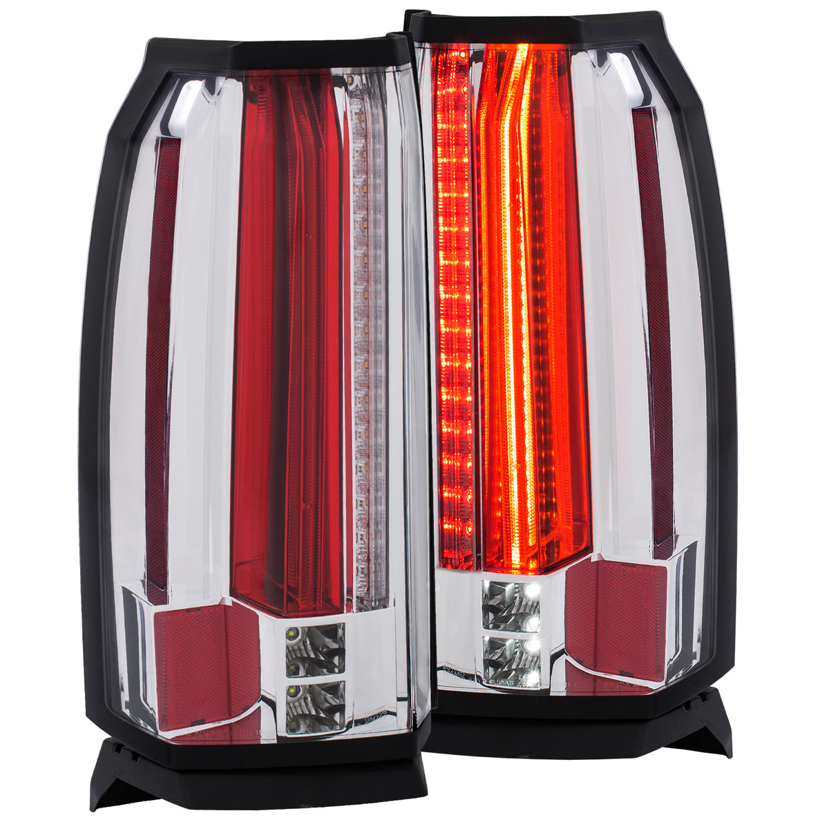 ANZO 2015-2017 Chevrolet Suburban/Tahoe LED Taillights Chrome - 311280 for 2015-2020 Chevrolet Suburban - front view