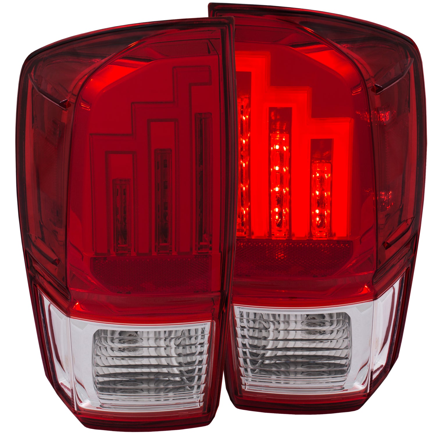 ANZO 2016-2017 Toyota Tacoma LED Taillights Red/Clear - 311284 for 2016-2023 Toyota Tacoma - front view