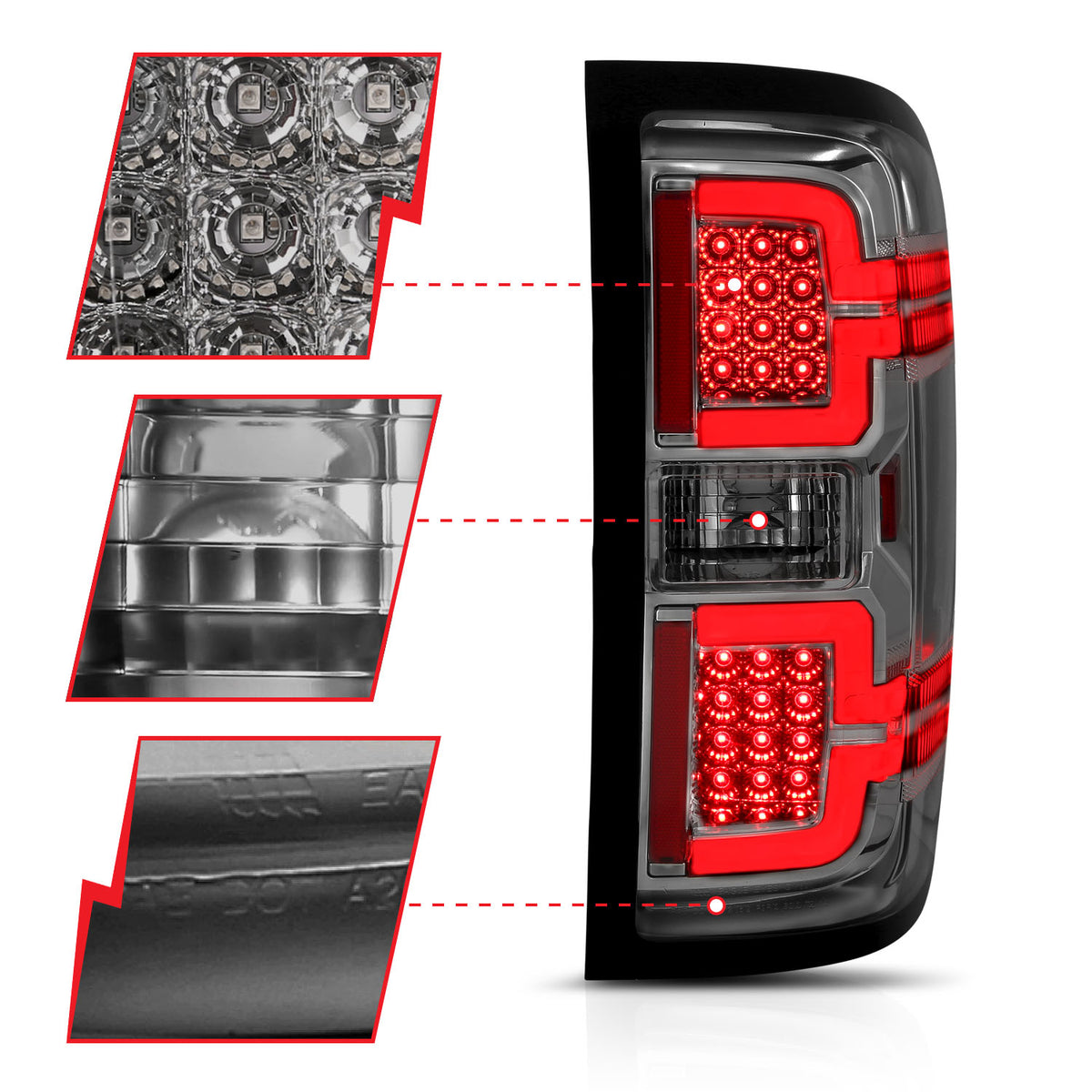 ANZO 2014-2018 Chevy Silverado 1500 LED Taillights Smoke - 311290