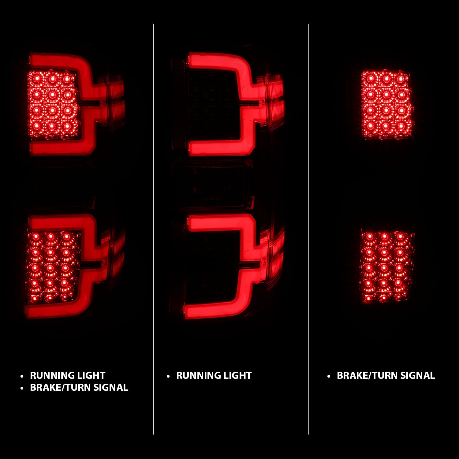 ANZO 2014-2018 Chevy Silverado 1500 LED Taillights Chrome - 311291 for 2014-2019 Chevrolet Silverado 2500 - front view