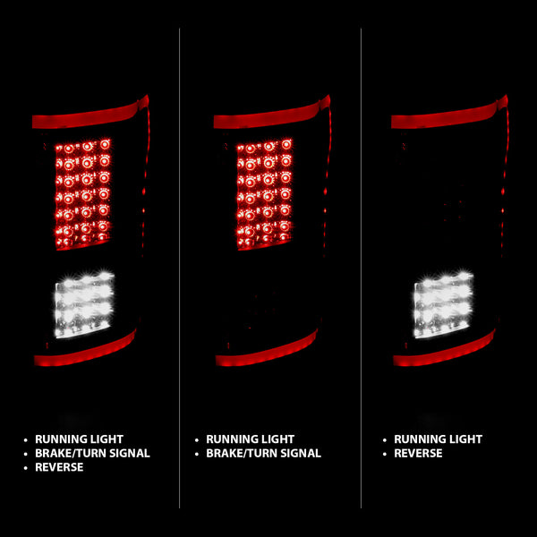 ANZO 15-17 Ford F-150 LED Taillights - Smoke - 311294 for 2015-2017 Ford F 150 - front view