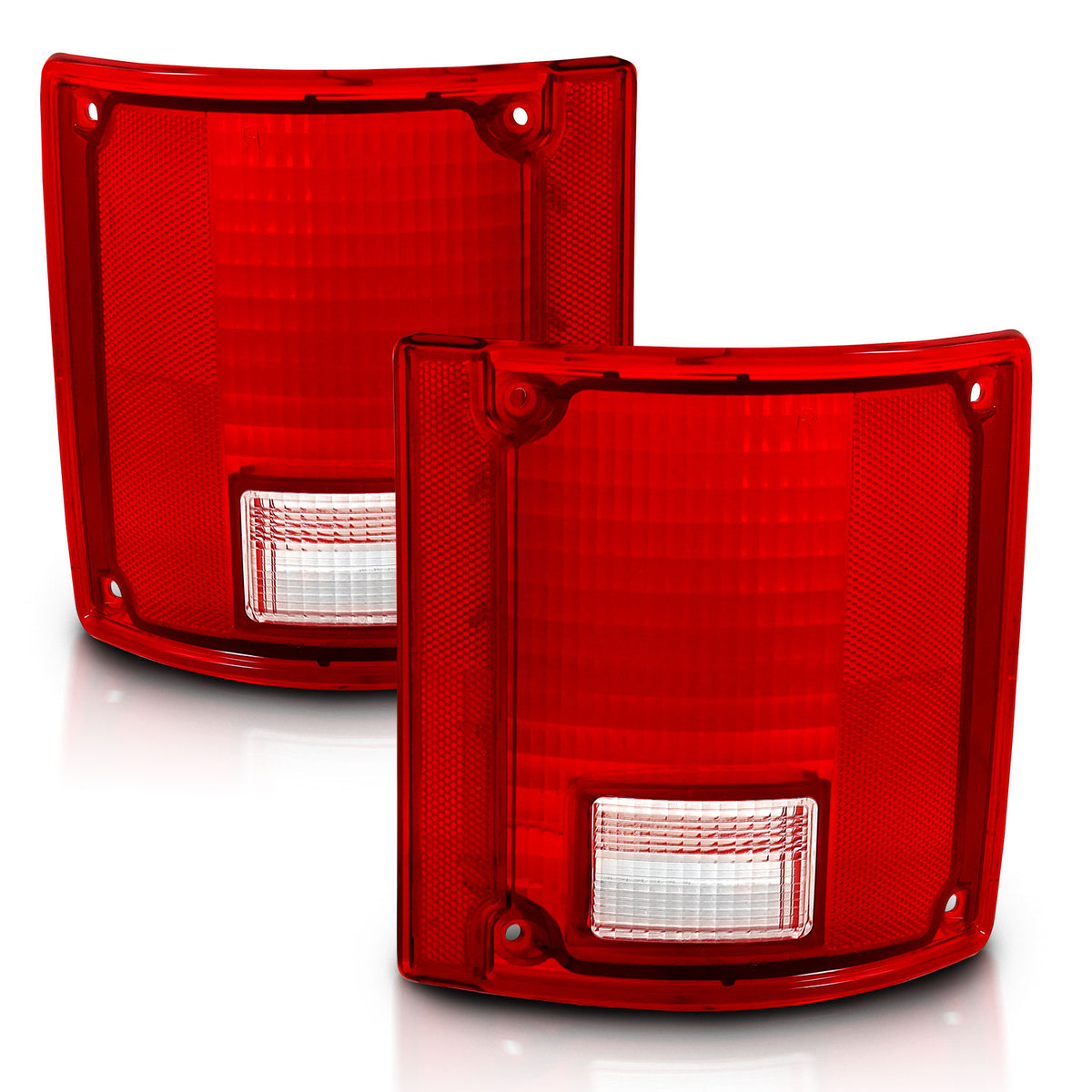 ANZO 1978-1991 Chevy Blazer Taillight Red/Clear Lens w/o Chrome Trim Fleetside (OE Replacement) - 311317 for 1978-1986 Chevro