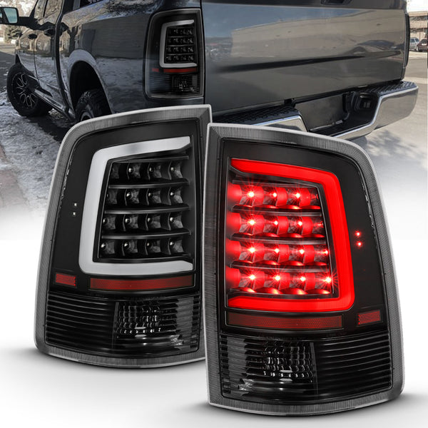ANZO 2009-2018 Dodge Ram 1500 LED Taillight Plank Style Black w/Clear Lens - 311318 for 2019-2023 Ram 1500 Classic - front vi
