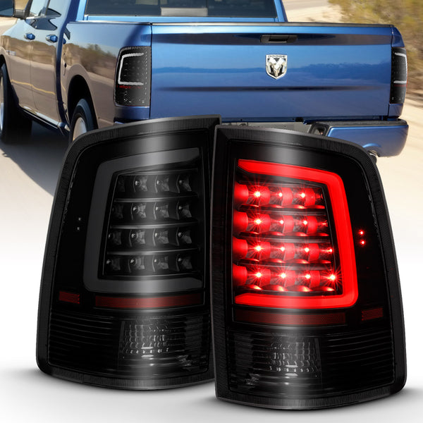 ANZO 2009-2018 Dodge Ram 1500 LED Taillight Plank Style Black w/Smoke Lens - 311319 for 2019-2023 Ram 1500 Classic - front vi