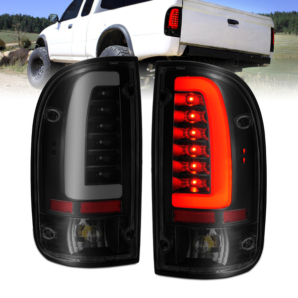 ANZO 1995-2000 Toyota Tacoma LED Taillights Black Housing Smoke Lens (Pair) - 311354 for 1995-2004 Toyota Tacoma - front view