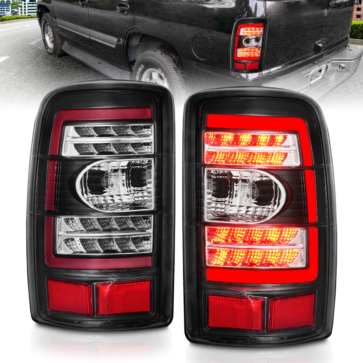 ANZO 2000-2006 Chevrolet Tahoe LED Tail Lights w/ Clear Lens Black Housing - 311362 for 2000-2006 Chevrolet Suburban 1500 - f