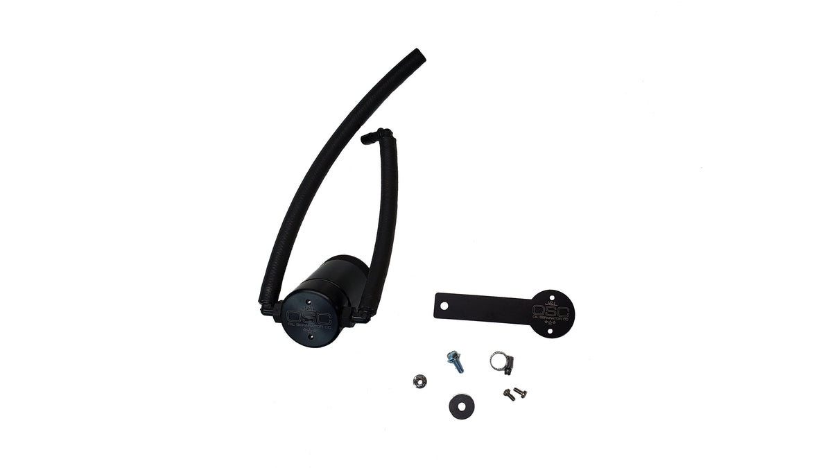 J&L 2022-2025 Nissan Frontier 3.8L V6 Passenger Side Oil Separator 3.0 - Black Anodized - 3113P-B