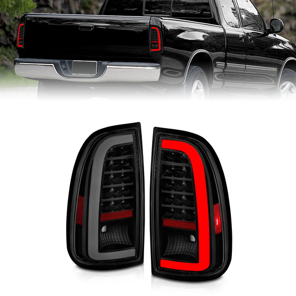 ANZO 00-06 Toyota Tundra (Std. Bed/Reg Cab) LED Taillights w/Light Bar Black Housing Smoke Lens - 311412 for 2000-2006 Toyota