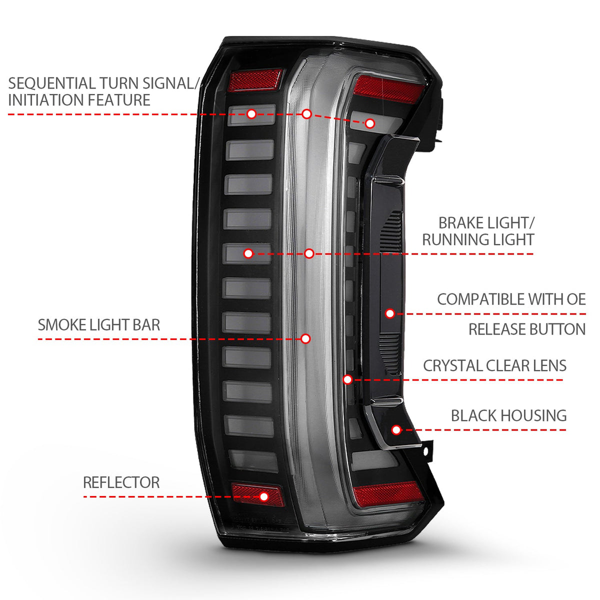 TOYOTA TUNDRA 22-26 FULL LED TAIL LIGHTS BLACK CLEAR LENS W/ SEQUENTIAL (FITS ALL MODELS)