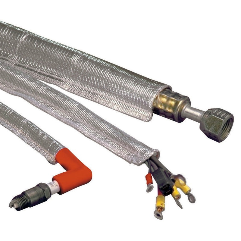 DEI Heat Sheath 3/4in x 3ft - Aluminized Sleeving - Sewn Edge - 10403