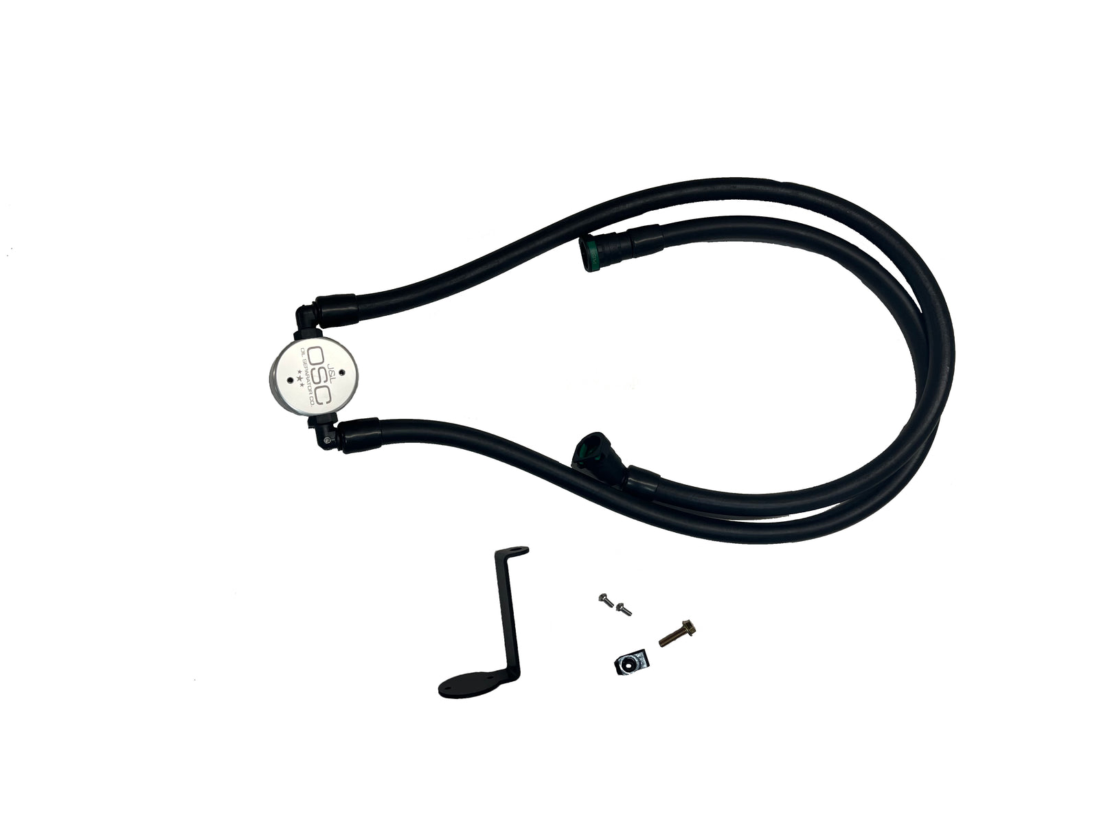J&L 2025 Ford Explorer 2.3L EcoBoost 3.0 PVC Side Oil Separator - Clear Anodized - 3121P-C