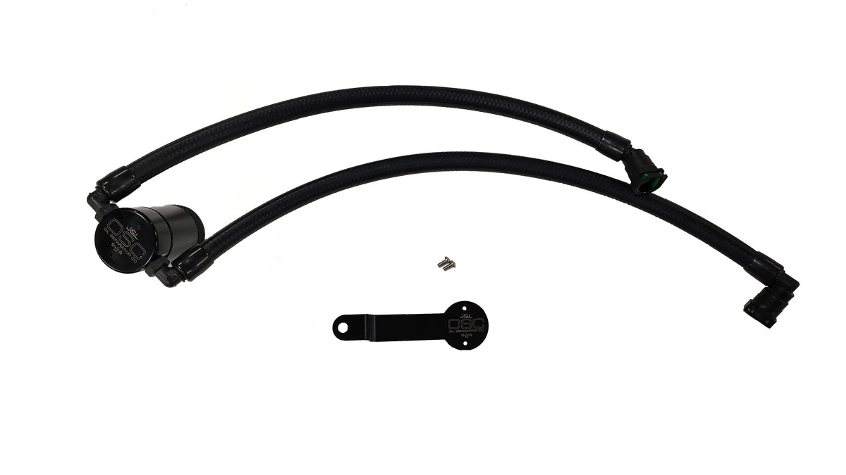 J&L 19-25 Dodge Ram 1500 3.6L PCV Side Oil Separator 3.0 - Black Anodized - 3126P-B