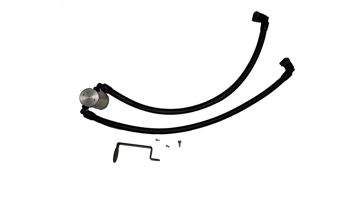 J&L 23-2025 Chevrolet Corvette Z06 Oil Separator 3.0 PCV Side - Clear Anodized - 3127P-C