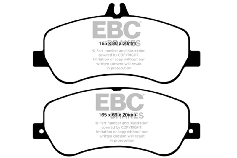 EBC 13-16 Mercedes-Benz GLK250 2.1 Twin TD Redstuff Front Brake Pads - DP32011C for 2010-2015 Mercedes Benz GLK - front view