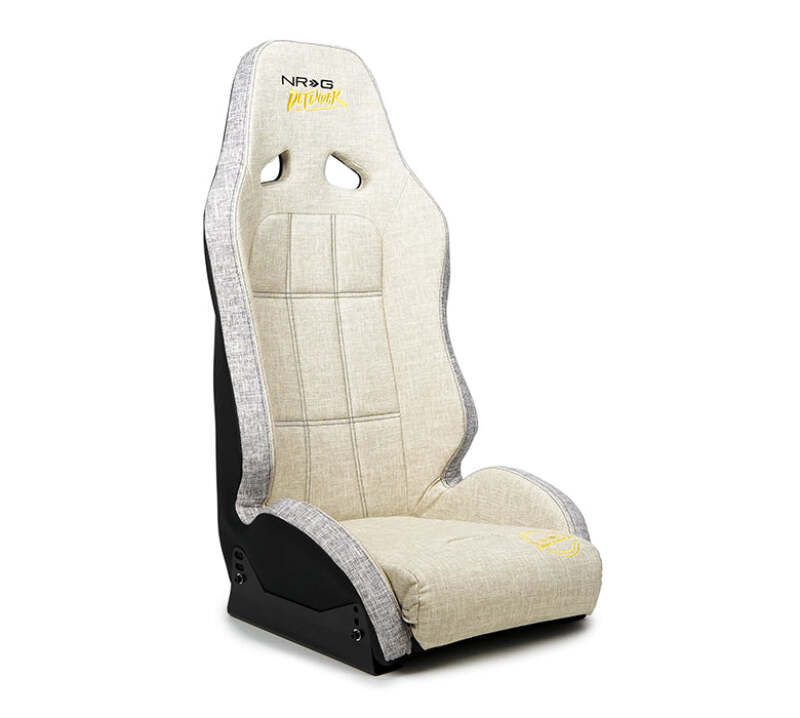 NRG Defender Water Resistant Steel Frame Susp. Seat - Tan w/ Sand Trim/Defender Logo/Side Bracket - DF-100BH-S - front view