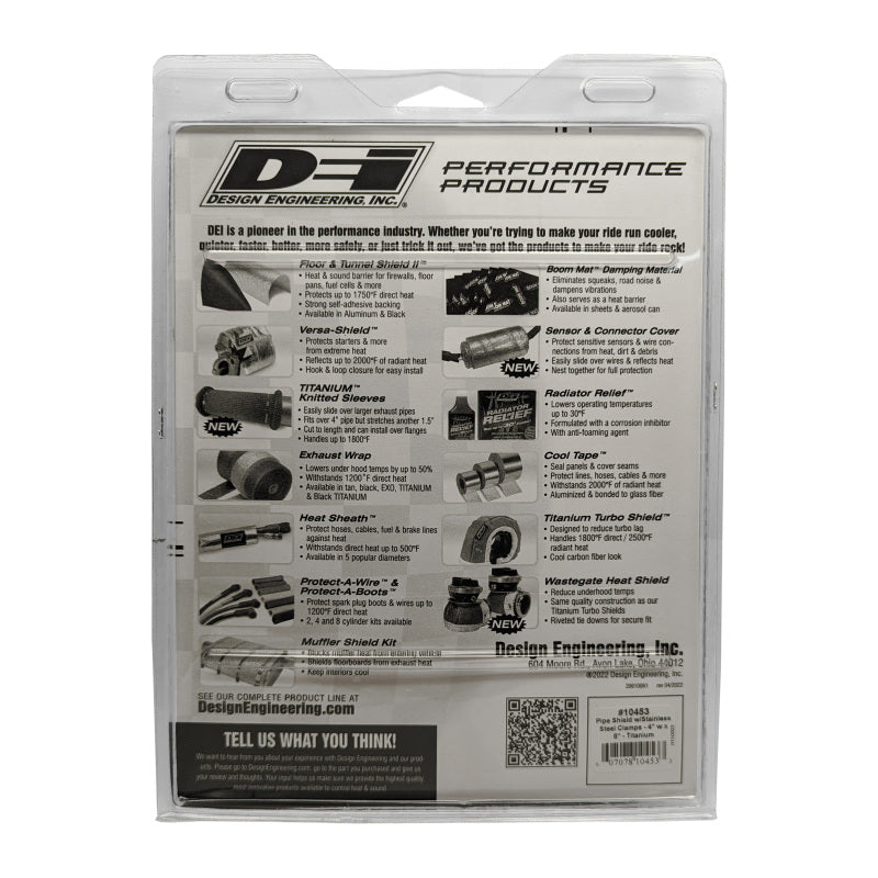 DEI Pipe Shield w/Stainless Steel Clamps - 4in x 8in - Titanium - 10453