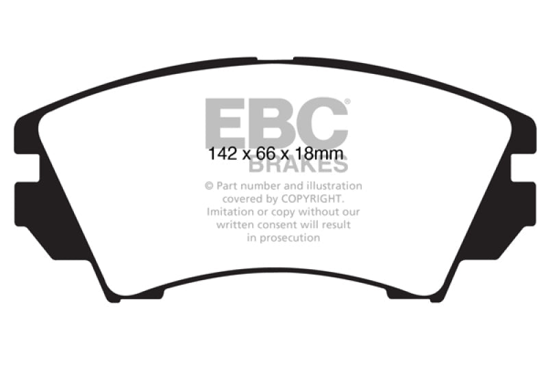 EBC 10+ Buick Allure (Canada) 3.0 Ultimax2 Front Brake Pads - UD1404 for 2010-2017 Chevrolet Equinox - front view