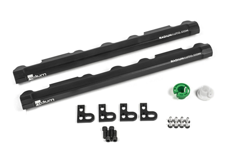 Radium Engineering Ford 302/351 Windsor Fuel Rails - 20-1302 for 1986-1995 Ford Mustang - front view