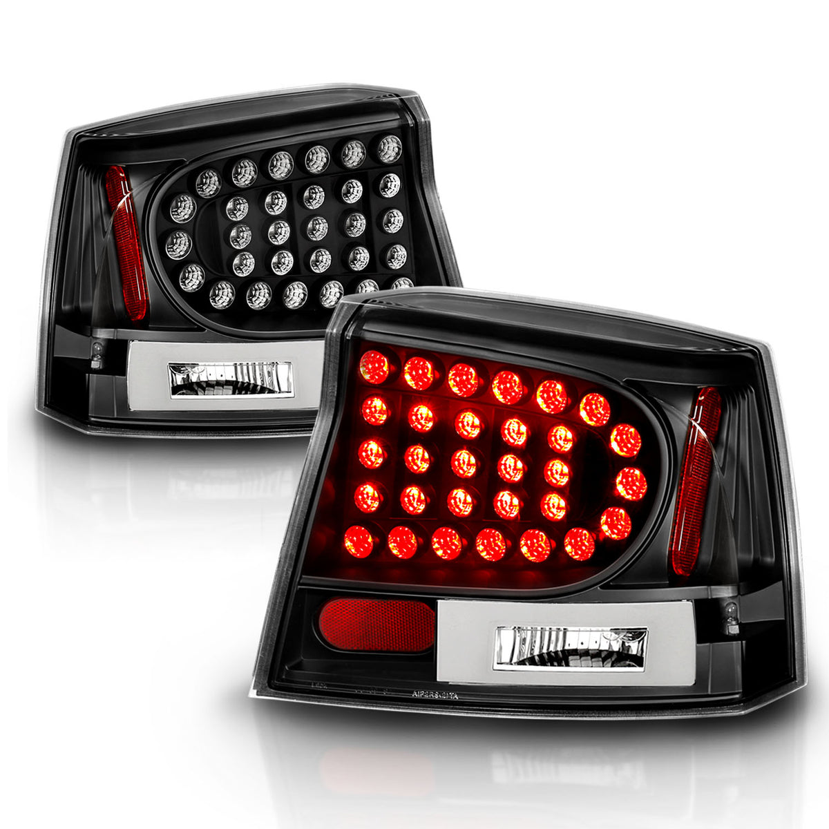 ANZO 2006-2008 Dodge Charger LED Taillights Black - 321014 for 2006-2008 Dodge Charger - front view