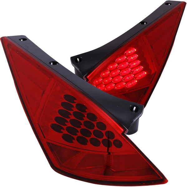ANZO 2003-2005 Nissan 350Z LED Taillights Red - 321083 for 2003-2007 Nissan 350Z - front view