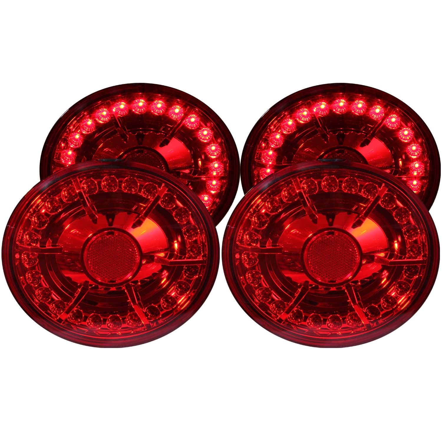 ANZO 2005-2010 Chevrolet Corvette LED Taillights Red 4pc - 321168 for 2005-2013 Chevrolet Corvette - front view