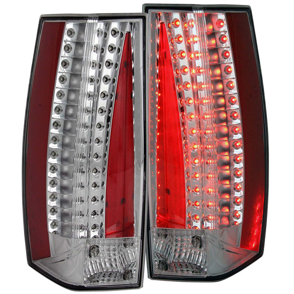 ANZO 2007-2011 Cadillac Escalade LED Taillights Chrome - 321287 for 2004-2014 Cadillac Escalade - front view