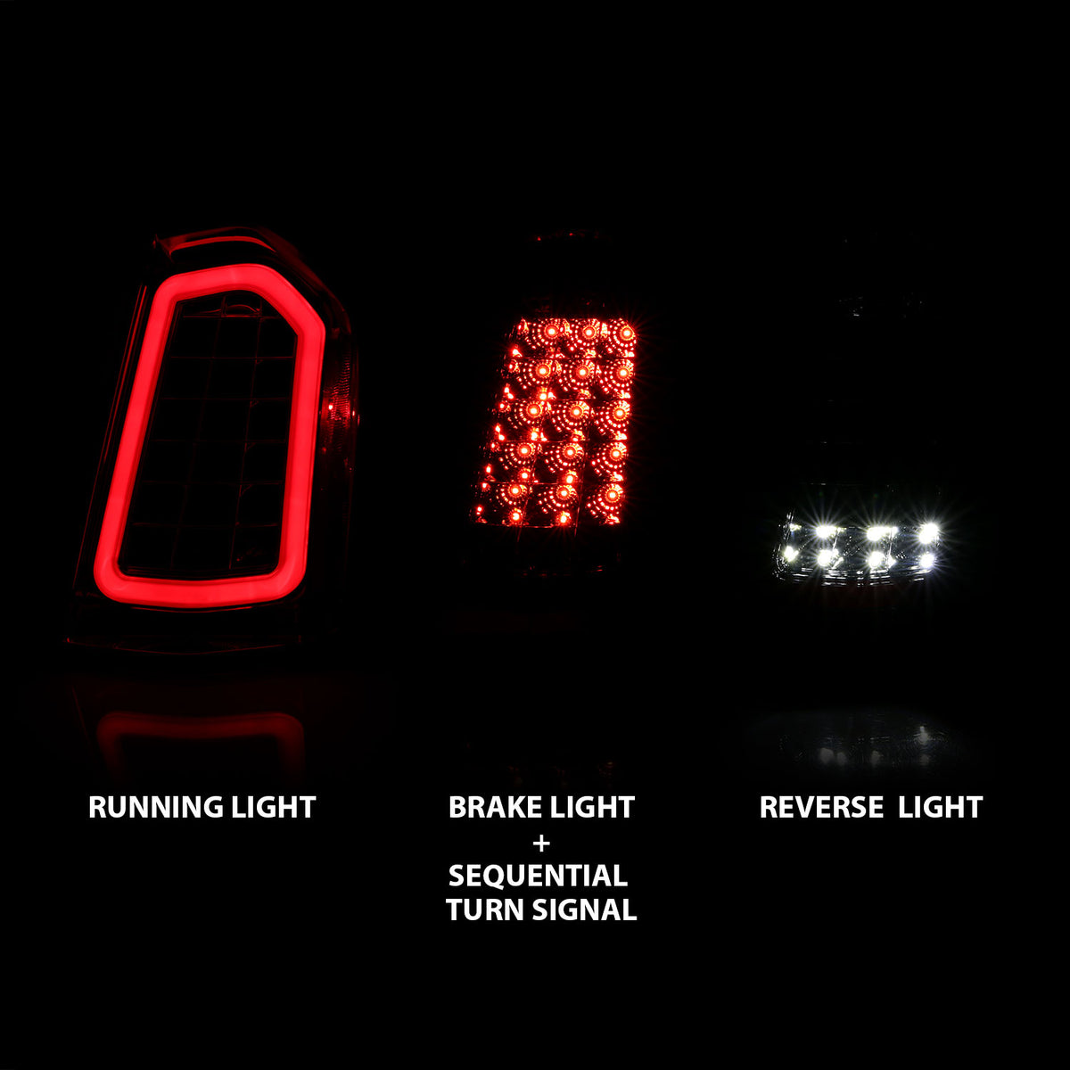 ANZO 11-14 Chrysler 300 LED Taillights Chrome w/ Sequential - 321344 for 2011-2014 Chrysler 300 - front view
