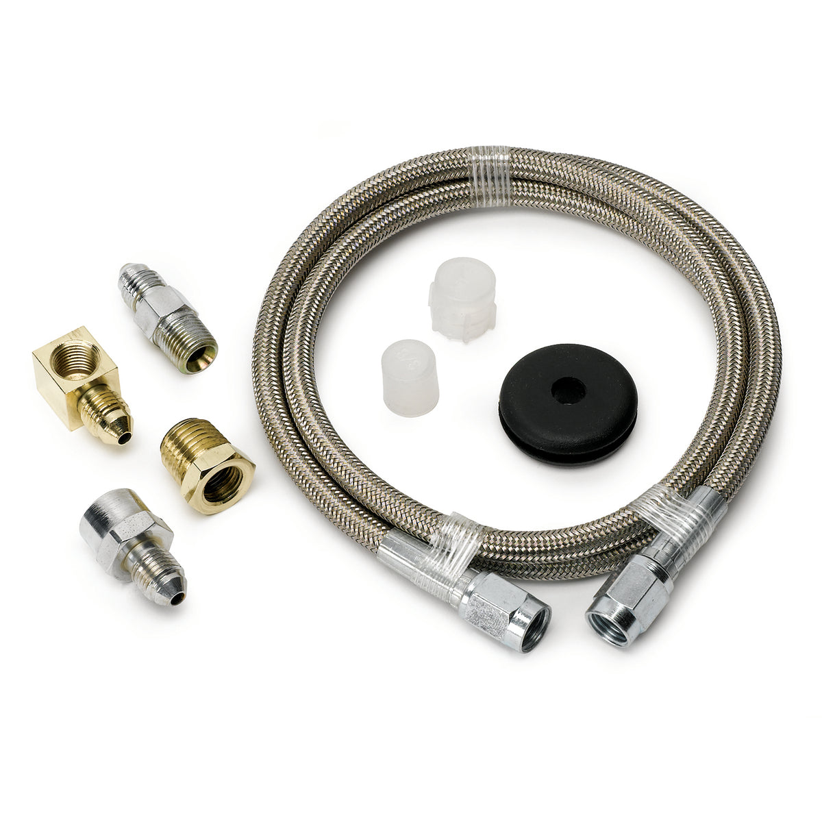 AutoMeter Line Braided Stainless Steel No.3 Dia. 3ft. Length -3AN And 1/8in. NPT Female Fittings - 3234